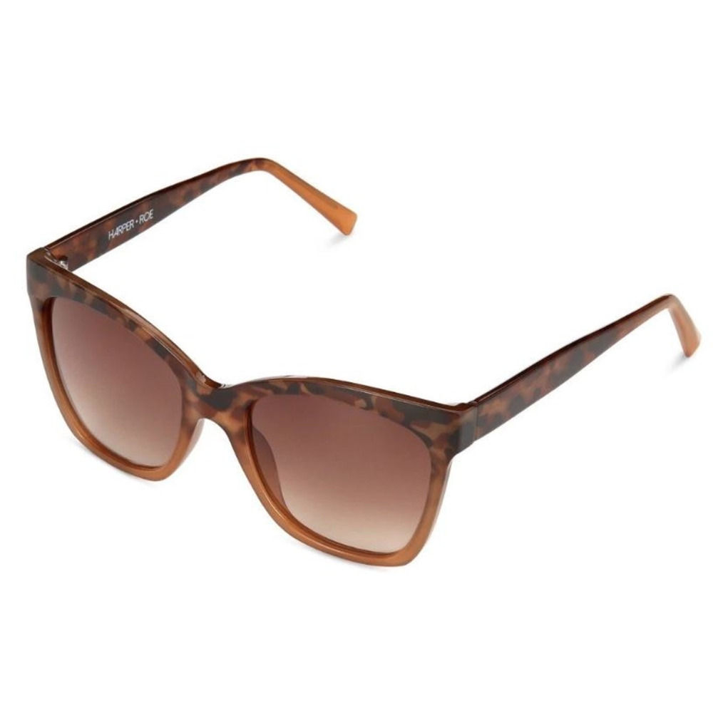 New Harper + Roe Demi Gradient Brown Black Women's Sunglasses